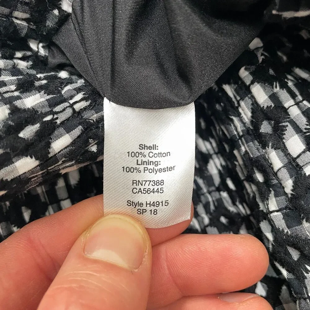 J.Crew Sidewalk Mini Pencil Skirt Womens 00 Black White Geometric Embroidered